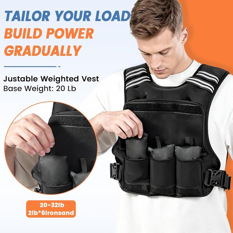 FUFF Weighted Vest Woman, 4-10/11-20/20-32 Lb Adjustable Weight Vest for Women Men, Female Strength Training Body Vest for Walking Exercise Running Workout - Image 4